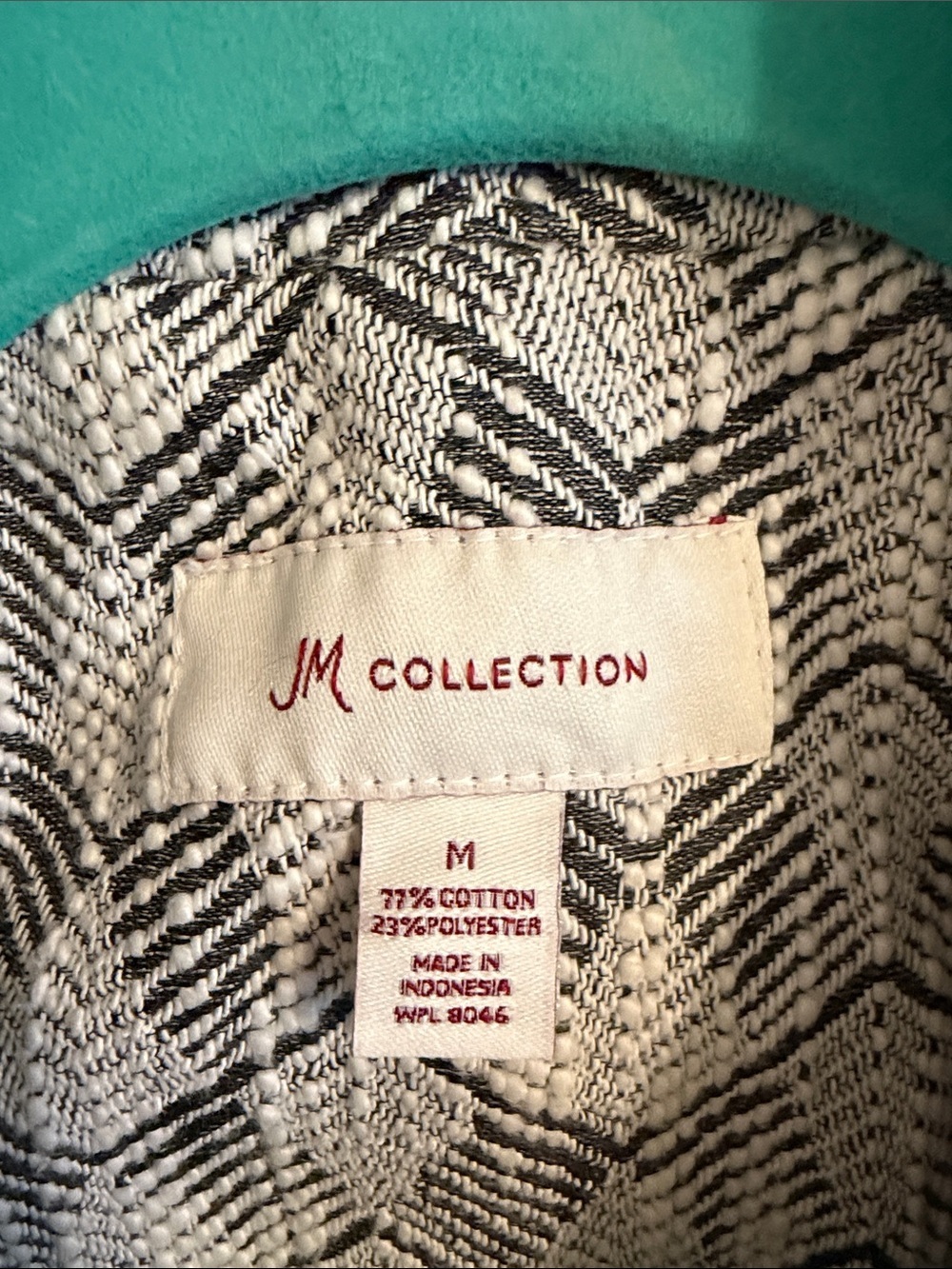 JM Collection Gray Patterned Button-Front Blazer medium - Picture 5 of 8